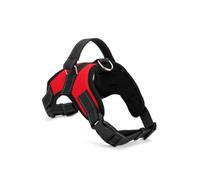 Lurrose Harnais pour Chien Medium Grand Style Selle Oxford pour Promenades Contrôle Facile Boucle Plastique Rapide Rouge