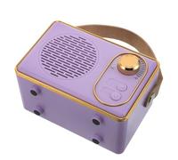 Lurrose Haut-Parleur Vintage Portable sans Fil Mini Enceinte avec Subwoofer et Poignée Radio Compacte pour Camping Extérieur Bureau Chambre et Cuisine Stéréo Clair