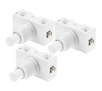 Lurrose Interrupteur à Bouton-poussoir Petit Interrupteur à Pied 3 Pièces Auto-bloquant Blanc Simple et Compact pour Équipements Mécaniques, Usage Domestique