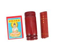 Lurrose Jeu de Bâtons Divinatoires Bouddhistes en Bois et Papier, Léger et Facile à Transporter, pour Maison et Temple, Coffret Unique Seau de Rangement