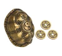 Lurrose Jeu De Pièces De Divination Chinoise Tortue En Alliage Petites Décorations De Bureau Symboles De Richesse Statuette En Carapace De Tortue Pour Amateurs De Culture Et Contemplation En Intérieur