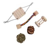 Lurrose Jouets à Mâcher pour Hamster Bois Naturel Soins des Dents Molaires Balle à Mâcher Éducative Jeu Activité pour Petits Animaux comme Lapins Cochons Chinchillas et Gerbilles