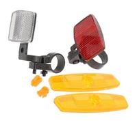 Lurrose Kit 6 Pièces Réflecteurs et Feu Arrière en Plastique, Accessoires Cyclisme Robustes, Haute Visibilité, Installation Facile, Adaptés VTT de Route pour Sécurité Nocturne