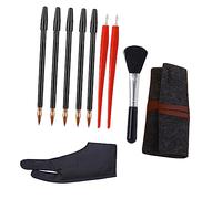 Lurrose Kit de 10 Outils de Peinture à Gratter, Stylos Artisanaux Dorés et Pinceau Noir, pour Artistes Créatifs, Dessin Artistique, Loisirs Créatifs et Présents, Usage Polyvalent Toute