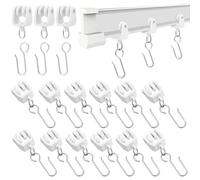 Lurrose Kit de 30 Crochets et Roulettes pour Rails de Rideaux, Accessoires pour Rails de Plafond, Convient aux Rideaux Coulissants Camping-Cars, Fenêtres et Salles