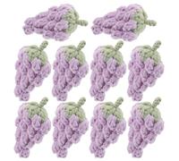 Lurrose Kit de Crochet Raisin Violet 10 Pièces Pendentifs Fruits au Crochet Faits Main Décoration Paquet et Porte-Clés Amigurumi Mignon et Réaliste pour Bricolage et Présents