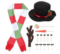 Lurrose Kit de Fabrication Bonhomme de Neige de Noël 16 Pièces Grand Format, Accessoires de Décoration Extérieure Créative pour Garçon et Filles, Assortiment Complet D’Accessoires