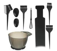 Lurrose Kit de Teinture Capillaire 9 Pièces Pinceau, Peigne Souple et Bol à Mélanger pour Coloration Professionnelle en Salon ou Usage Domicile, Accessoires pour Style Style Aléatoire