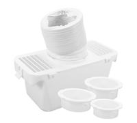Lurrose Kit de Ventilation pour Sèche-Linge Blanc en Plastique, Filtre à Peluches et Collecteur de Condensat, Compatible Tambour Séchant, Usage Polyvalent Intérieur
