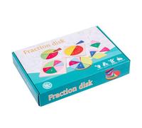 Lurrose Kit Éducatif de Fractions Bois Jeu de Puzzles Circulaires Colorés pour Garçon Fille Apprentissage Mathématiques Amusantes et