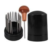 Lurrose Kit Professionnel de Gravure pour Bijoux 23 Pièces Stylo à Micro-Aiguilles Noir sans Pince Outil de Sertissage Précis pour Perles et Pierres Adapté à la Création et Réparation