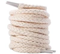 Lurrose Lacets de Chaussures en Polyester Tressé Beige, Lot de 2 Pièces, Finition Soignée, Solide, Design Simple et Élégant, pour Baskets de Sport, Longueur 120 Cm