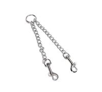 Lurrose Laisse Double Tête en Acier Inoxydable Résistante, Sangle De Traction pour Animaux De Compagnie, Longueur Standard, Promenade De Chiens Et Chiots, Accessoires pour Chiens