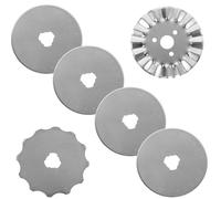 Lurrose Lames de Coupe Rotatives en Acier Inoxydable, Recharge 6 Pièces pour Cutter Rotatif, Lames Ondulées et Droites pour Tissus, Papier et Cuir, Outil de Couture Polyvalent