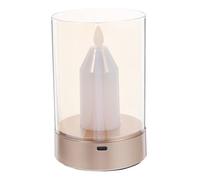 Lurrose Lampe de LED Simulée Forme de Bougie Décoration de Table Lampe Atmosphère pour Mariage Anniversaire Dîners Tactile
