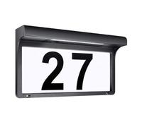 Lurrose Lampe Solaire Murale Étanche LED pour Numéros de Maison, Éclairage Extérieur Solaire 6000k Blanc Froid, Panneau D'adresse Lumineux Suspendu pour Jardin, Terrasse et Cour