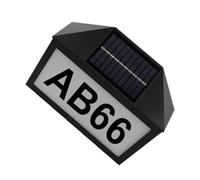 Lurrose Lampe Solaire Numéro Adresse Plaque Lumineuse Durable pour Maison Éclairage Étanche pour Extérieur Lumière de Décoration Pratique et Facile à Installer
