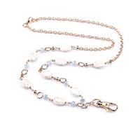 Lurrose Lanière Perlée De Mode En Acier Inoxydable Lanières D'insigne Lanières De Cou Longes Porte-nom Tour De Cou Tour De Cou Porte-carte D'identité Tour De Cou Collier Longue