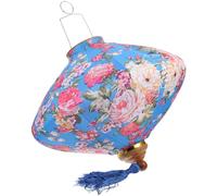 Lurrose Lanterne Chinoise Suspendue Décorative Floral pour Jardin et Terrasse Style Ancien de Couleur Bleue avec Motif Grand Pivoine pour Fête et Nouvel an Couleur