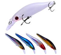 Lurrose Leurre Pêche Carnassier Accessoires de Pêche Léger et Portable Couleur Aléatoire 5 Pièces Souple en Plastique