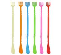 Lurrose Lève-chaussures à Deux Extrémités en Plastique Grattoir à Dos de Massage, Poignée Robuste, Pack de 6 Pièces, pour Femmes Enceintes et Personnes Âgées Style Style Aléatoire