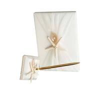 Lurrose Livre d'Or de Style Plage avec Porte-Stylo et Stylo Format Moyen Couverture Rigide Décor Étoile de Mer pour Mariage et Fiançailles Accessoire Indispensable pour Cérémonie et
