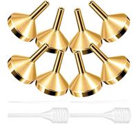 Lurrose Lot 12 Pièces Mini Entonnoirs Métalliques pour Remplir Petites Bouteilles, Acier Inoxydable, avec Compte-Gouttes 2Ml et 3Ml, Léger, Facile à Nettoyer, pour Parfums et Huiles