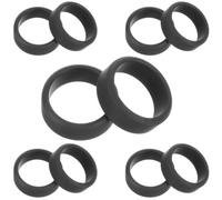 Lurrose Lot de 10 Bagues pour Hommes en Silicone Noir Taille 11, Anneaux Élastiques Sportifs Résistants à L'usure, Bagues de Fitness Flexibles pour Entraînement Force et Usage Quotidien