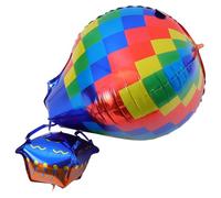 Lurrose Lot de 10 Ballons Montgolfière en Aluminium, Décorations Anniversaire et Fête Thème Voyage, Ballons Suspendus Colorés, Fournitures Décoratives pour Événements Festifs