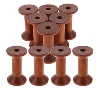 Lurrose Lot de 10 bobines de fil à coudre vintage en bois de 2,36 pouces pour broderie et crochet - Grandes bobines de fil en bois brut pour textile