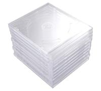Lurrose Lot de 10 Boîtiers Transparents pour CD/Dvd en Plastique Rigide Étui de Rangement Double Capacité Portable et Pratique pour Stockage et Protection des Supports Vidéo