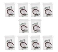 Lurrose Lot de 10 cadeaux de mariage en forme de fer à cheval : breloques en forme de fer à cheval pour enterrement de vie de jeune fille, étiquettes en organza pour sacs, souvenirs de fête de