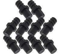 Lurrose Lot de 10 Connecteurs Autobloquants pour Manche de Brosse de Toilette, Embout Fileté 16 Mm en Plastique Pp Noir, Adaptateur Compatible pour Tête de Brosse Wc, Kit de Réparation