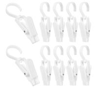Lurrose Lot de 10 Crochets à Linge Pivotants en Plastique Pinces pour Vêtements et Torchons à Suspendre Optimisée pour Placard et Voyage