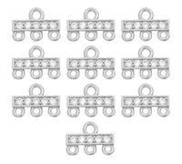 Lurrose Lot de 10 fermoirs multi- pour colliers et bracelets, tubes coulissants en oxyde de zirconium, connecteurs pour breloques, pour la fabrication de bijoux superposés,