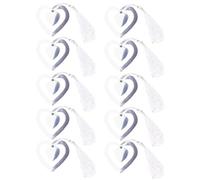 Lurrose Lot de 10 Marque-pages à Pompon Ajouré, Marque-pages Créatifs en Métal avec Double Cœur, Accessoire de Livre Argenté pour Lecteurs Et Collectionneurs