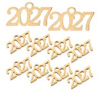 Lurrose Lot de 10 mini breloques 2027 : pendentifs en acier inoxydable représentant l’année 2027, parfaits pour décorer un chapeau de remise de diplôme, un collier, un bracelet ou un porte-clés.