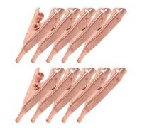 Lurrose Lot de 10 Mini Pinces Crocodiles en Cuivre Pur, Mini Pinces à Ressort Compactes, Ouverture Plate pour Connexions Électriques Rapides, Clips de Test Polyvalents pour Bricolage