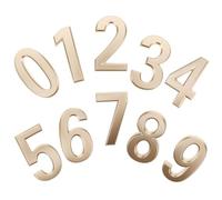 Lurrose Lot de 10 Numéros de Maison Autocollants en Métal Doré 70 Mm, Chiffres 3d Résistants Abs, Panneaux D'adresse Adhésifs pour Extérieur, Adaptés pour Hôtels, Bureaux et Boîtes