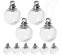 Lurrose Lot de 10 Pendentifs Boule en Verre Transparent Mini Boucle pour Bijoux DIY, Accessoires pour Bracelets et Colliers à Suspendre