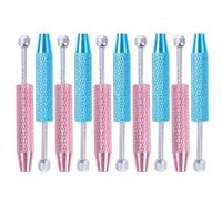 Lurrose Lot de 10 Pinces à Bijoux à 4 Griffes en Alliage de Zinc, Mini Outils de Préhension Précis pour Composants Électroniques et Bijoux, Pince de Précision Rose et Bleu Clair,