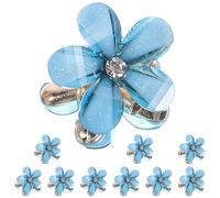 Lurrose Lot de 10 Pinces à Cheveux Camélia en Alliage Bleu, Mini Griffes Décoratives pour Cheveux Fins et Épais, Accessoires Fleur pour Filles, Usage Quotidien et Fêtes, Barrette Légère