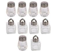 Lurrose Lot de 10 Pots à Condiments Multifonction en Plastique Transparent, Bouteilles de Rangement pour Épices Couvercle Résistant, Cuisine et Barbecue en Extérieur