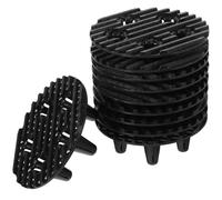 Lurrose Lot de 10 Tapis de Drainage Ronds 12 CM en Plastique pour Jardinière Contrôle des Racines Support Stable pour Plantes en Pot Intérieur et Extérieur Prévention Pourriture et