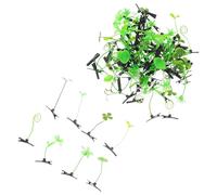 Lurrose Lot de 100 Accessoires pour cheveux d'enfants en forme de feuille et épingles à cheveux drôles en herbe vertes légers pour sorties et coiffures quotidiennes
