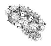 Lurrose Lot de 100 Clips Robustes en Aluminium Vis pour Clôture en Fil Soudé, Fixation Pratique pour Grillage Rigide sur Poteaux en Composite, pour Jardin et Élevage
