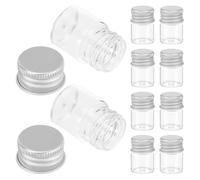 Lurrose Lot de 100 Flacons D'échantillons en Verre Transparent 5 ML Bouchons à Vis en Alliage D'aluminium, Conservation Fraîcheur et Stockage Multifonctionnel pour Loisirs Créatifs