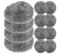 Lurrose Lot de 12 Boules de Nettoyage en Fil D'acier Inoxydable Argenté 30g Chacune, Brosse à Vaisselle et Casseroles Résistante Cuisine, Accessoire Nettoyage Poêles et Ustensiles