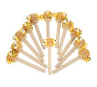 Lurrose Lot de 12 Cuillères à Miel Décoratives avec Fausse Cire et Abeilles, 8 Cm, Plateau à Étages en Bois pour Décoration de Fête D’Abeilles et Centre de Table Printemps-été, Accessoire