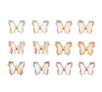 Lurrose Lot de 12 Décorations pour Ongles 3d Forme en Alliage Coloré, Accessoires pour Nail Art, Charme pour Manucure, pour Création DIY et Embellissements Style Aléatoire